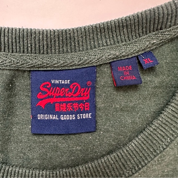 Vintage Superdry Original Mens Olive Green T-Shirt XL - Picture 6 of 10